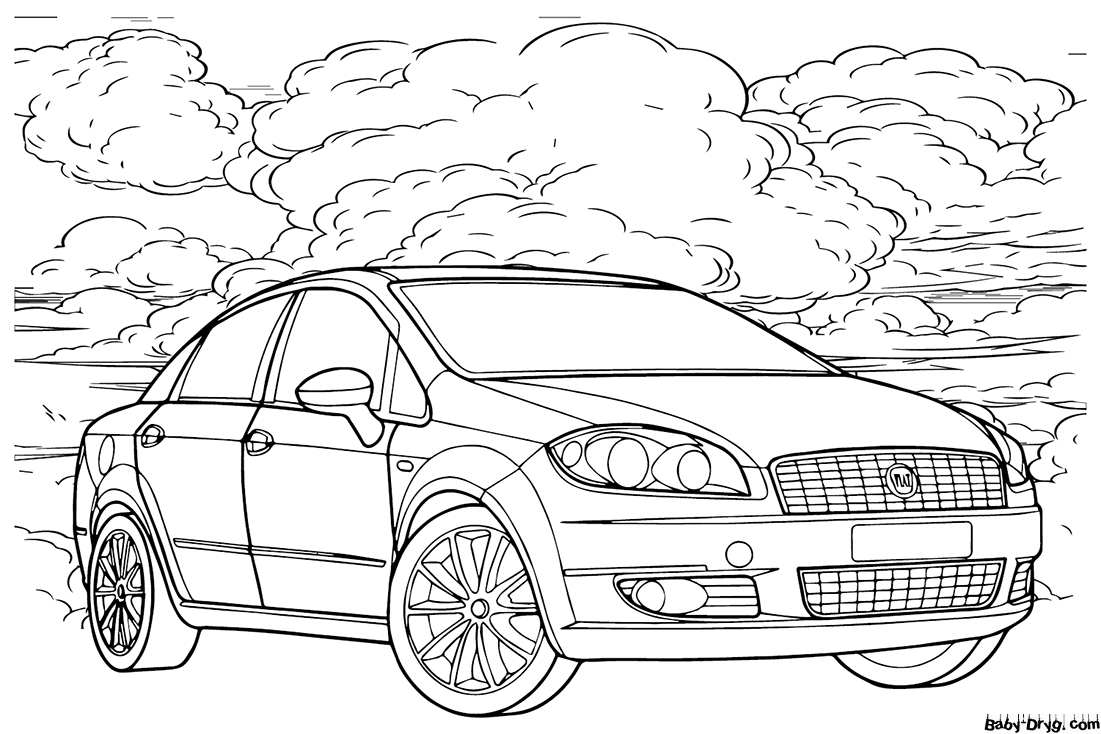 Fiat Grande Punto Linea Coloring Page | Coloring Fiat