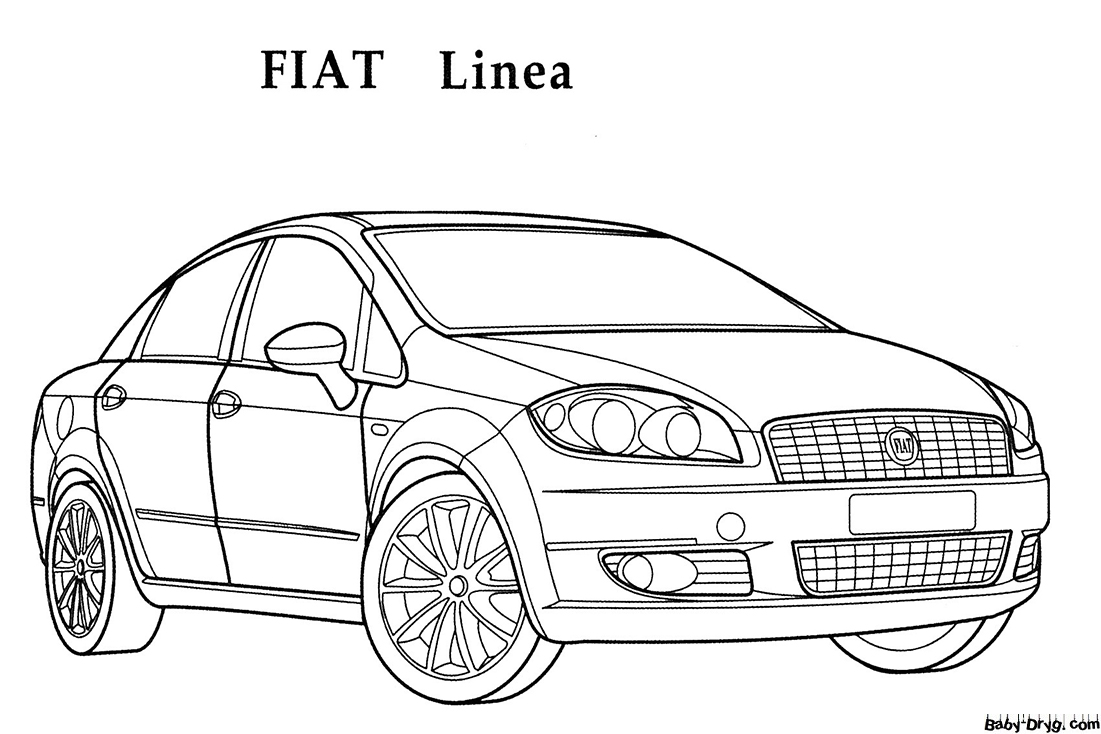 Fiat Linea Coloring Page | Coloring Fiat