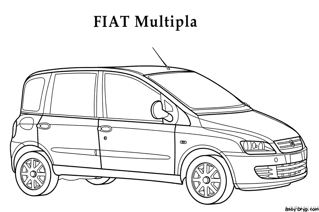 Fiat Multipla Coloring Page | Coloring Fiat