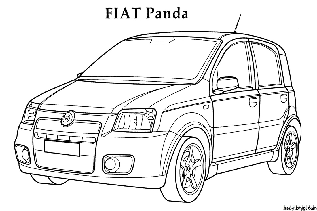Fiat Panda Coloring Page | Coloring Fiat