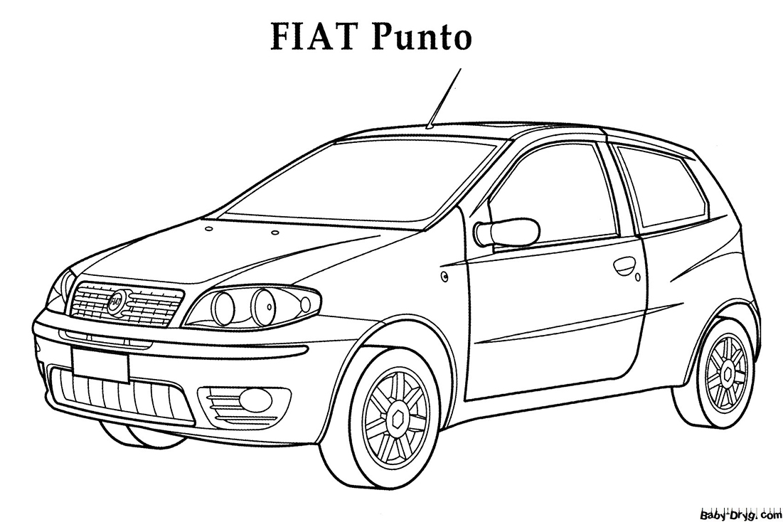 Fiat Punto Coloring Page | Coloring Fiat