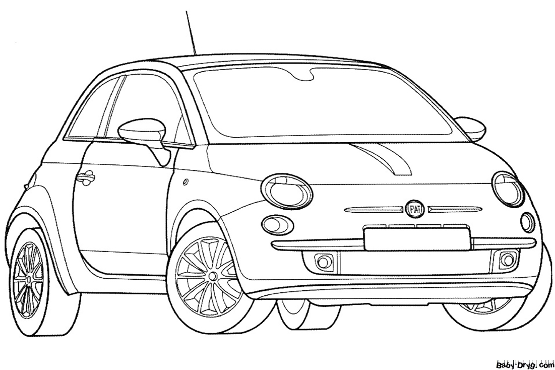 Fiat simple Coloring Page | Coloring Fiat