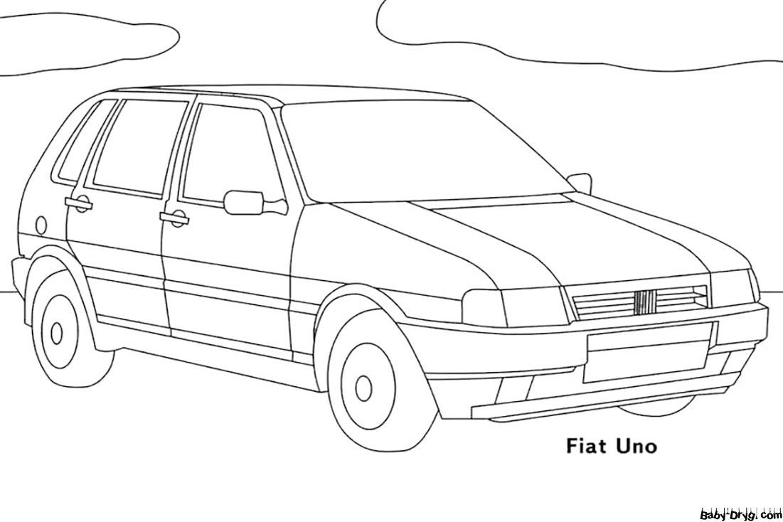 Fiat Uno Coloring Page | Coloring Fiat