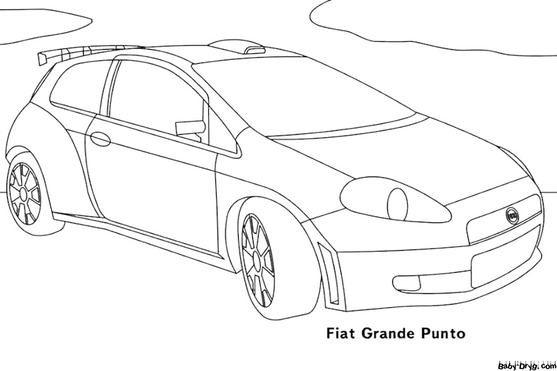 Grande Punto Fiat Coloring Page | Coloring Fiat