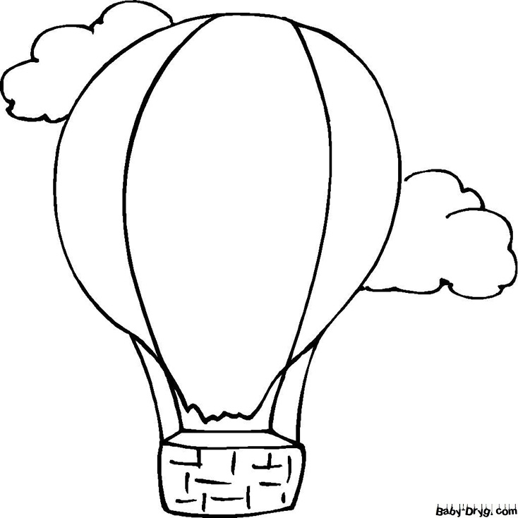 Hot air balloon and clouds Coloring Page | Coloring Hot Air Balloons