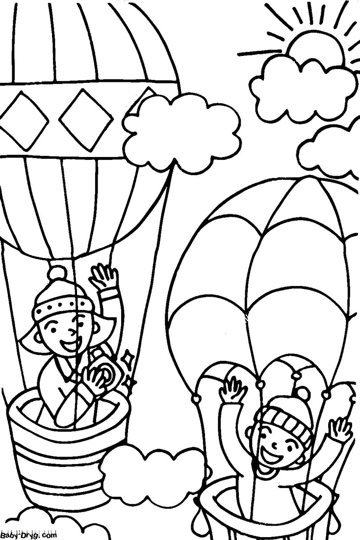 Hot air balloon festival Coloring Page | Coloring Hot Air Balloons