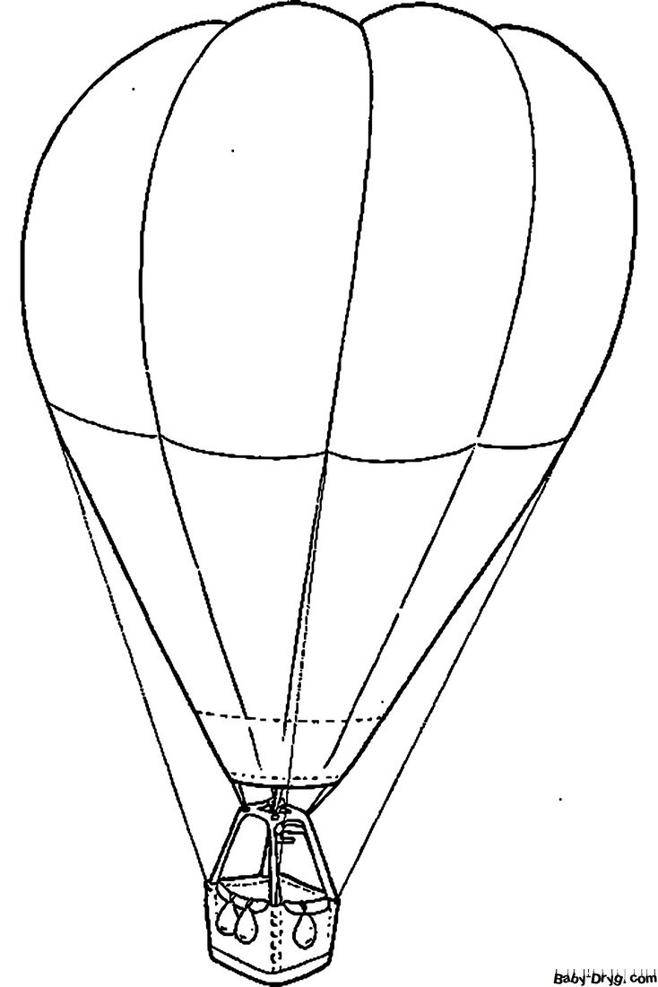 Hot air balloon flying in the sky Coloring Page | Coloring Hot Air Balloons