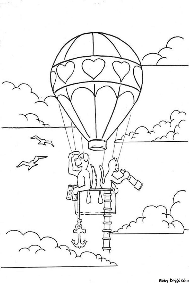 Hot air balloon for coloring Coloring Page | Coloring Hot Air Balloons