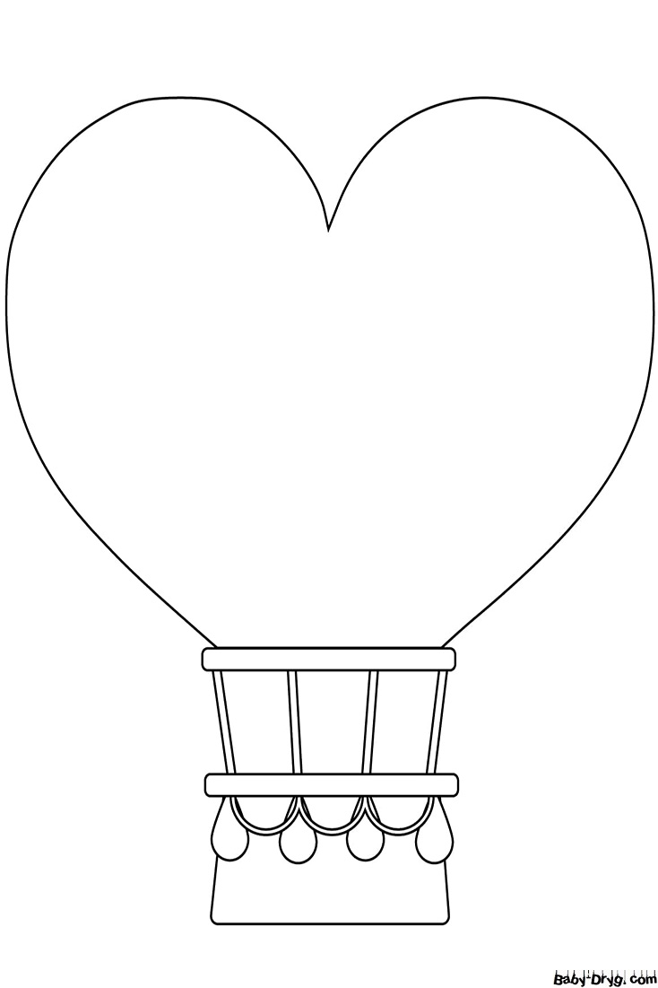 Hot air balloon heart Coloring Page | Coloring Hot Air Balloons
