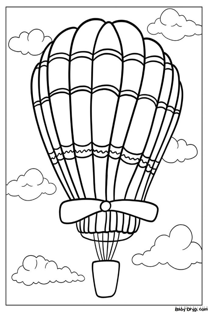 Hot Air Balloon With Propeller To Color | Coloring Hot Air Balloons