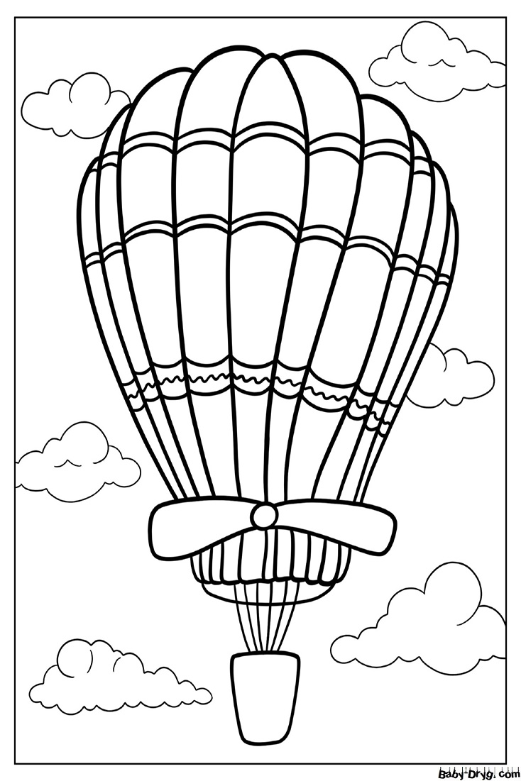 Hot Air Balloon With Propeller To Color | Coloring Hot Air Balloons