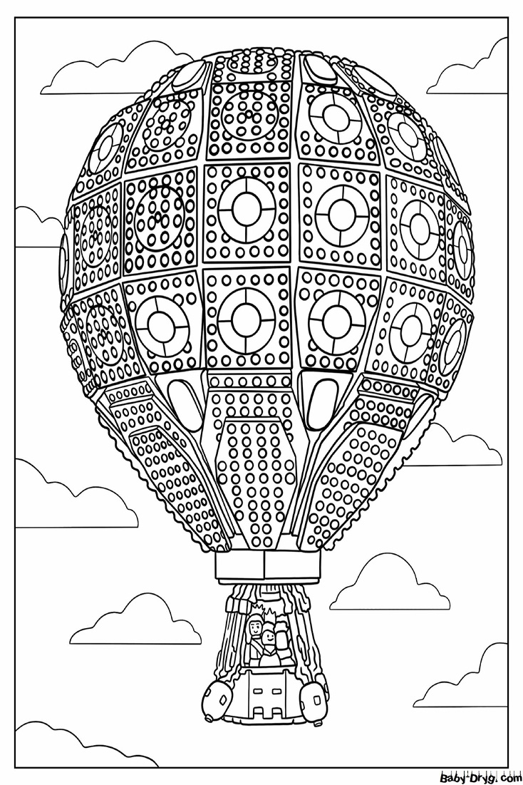 Lego Hot Air Balloon Coloring Page | Coloring Hot Air Balloons