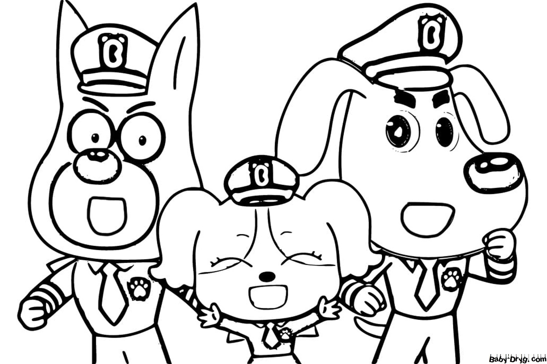 Officer Dobermann, Sheriff Papillon, Safety Sheriff Labrador Coloring Page | Coloring Sheriff Labrador