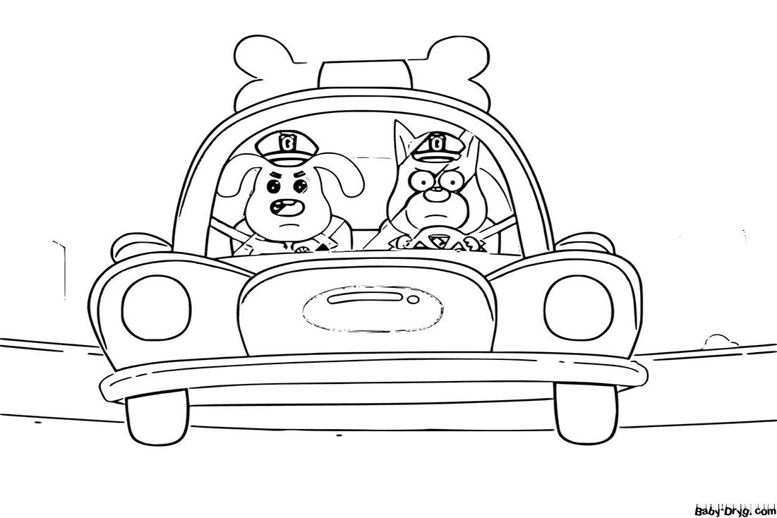 Police car Coloring Page | Coloring Sheriff Labrador