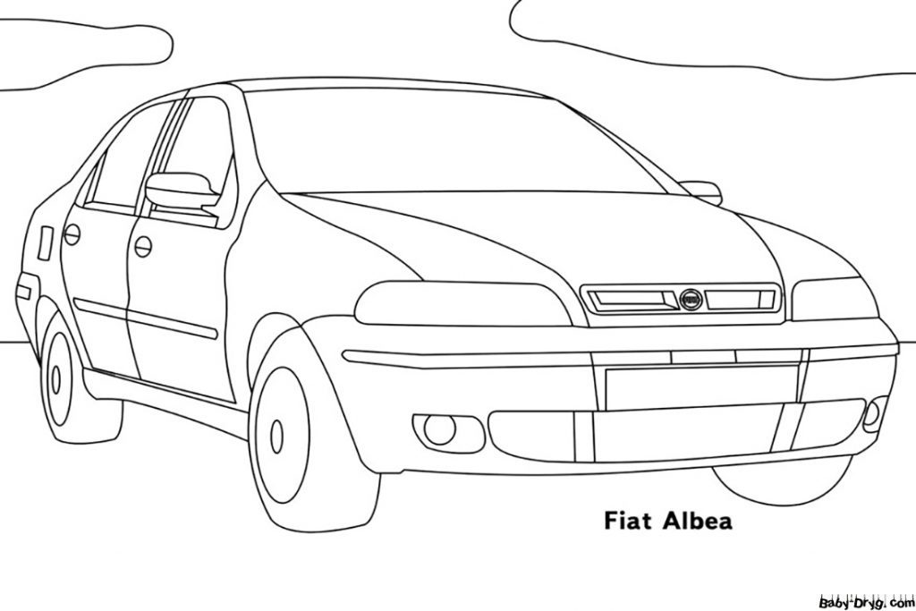 Раскраска Albea Fiat | Раскраски Фиат / Fiat