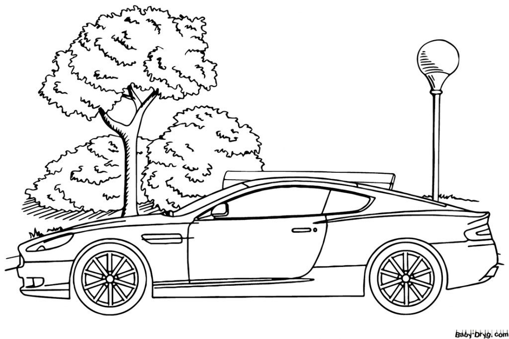 Раскраска Aston Martin DB9 2005 года | Раскраски Астон Мартин / Aston Martin