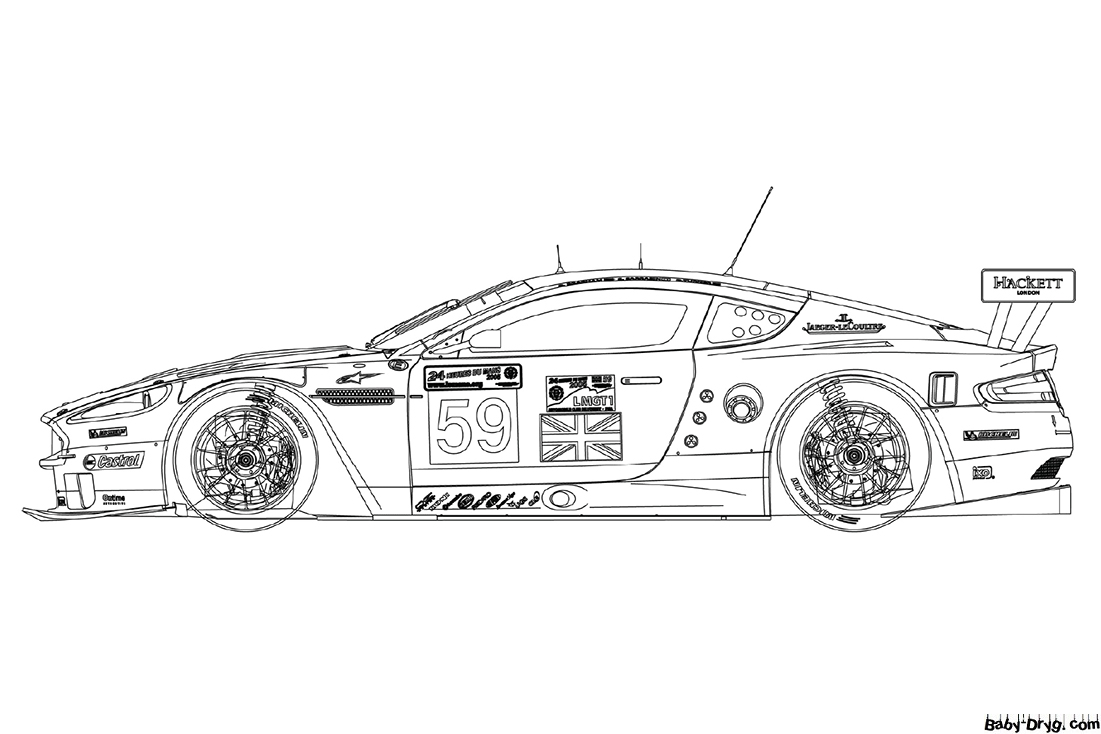 Раскраска Aston Martin DBR-9 | Раскраски Астон Мартин / Aston Martin