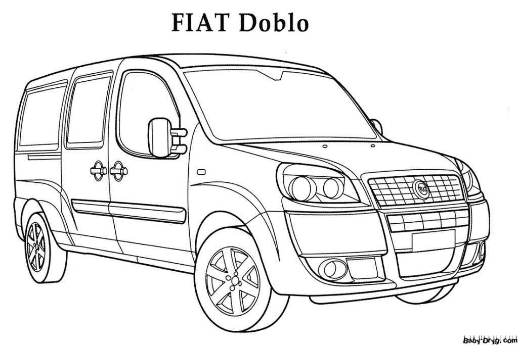 Раскраска Fiat Doblo | Раскраски Фиат / Fiat