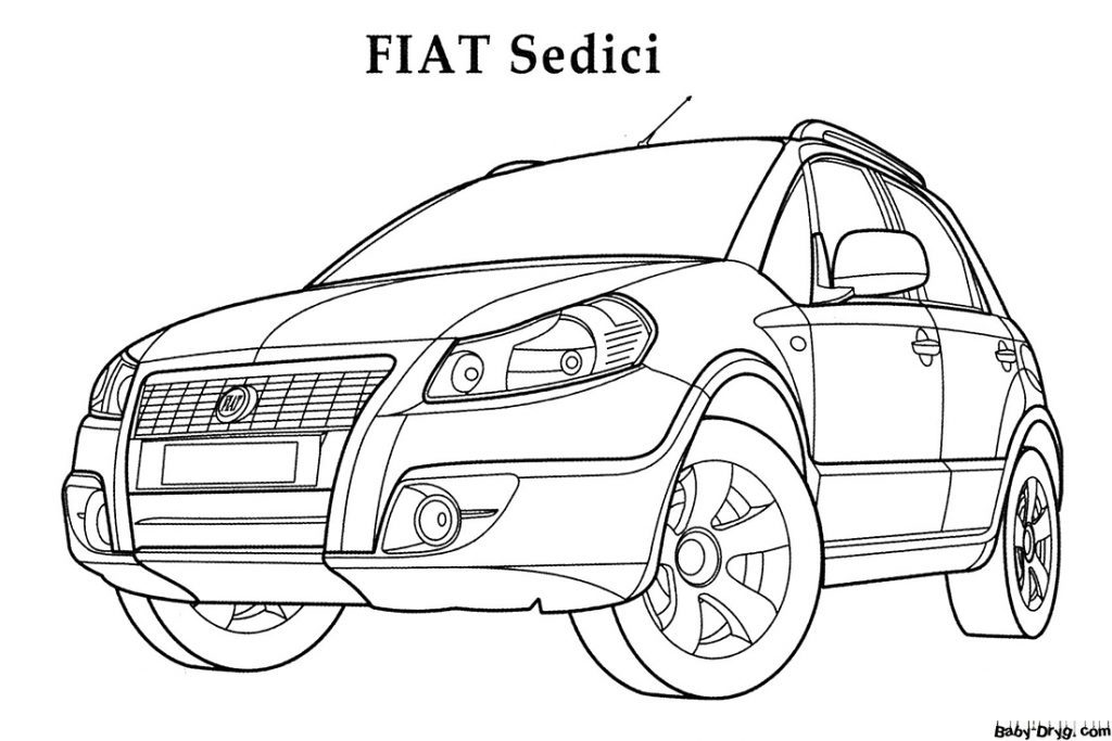 Раскраска Fiat Sedici | Раскраски Фиат / Fiat