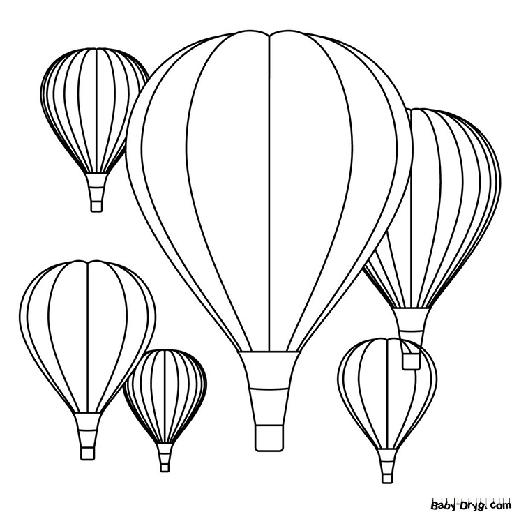 Раскраска Праздник воздушных шаров в небе | Раскраски Воздушные шары