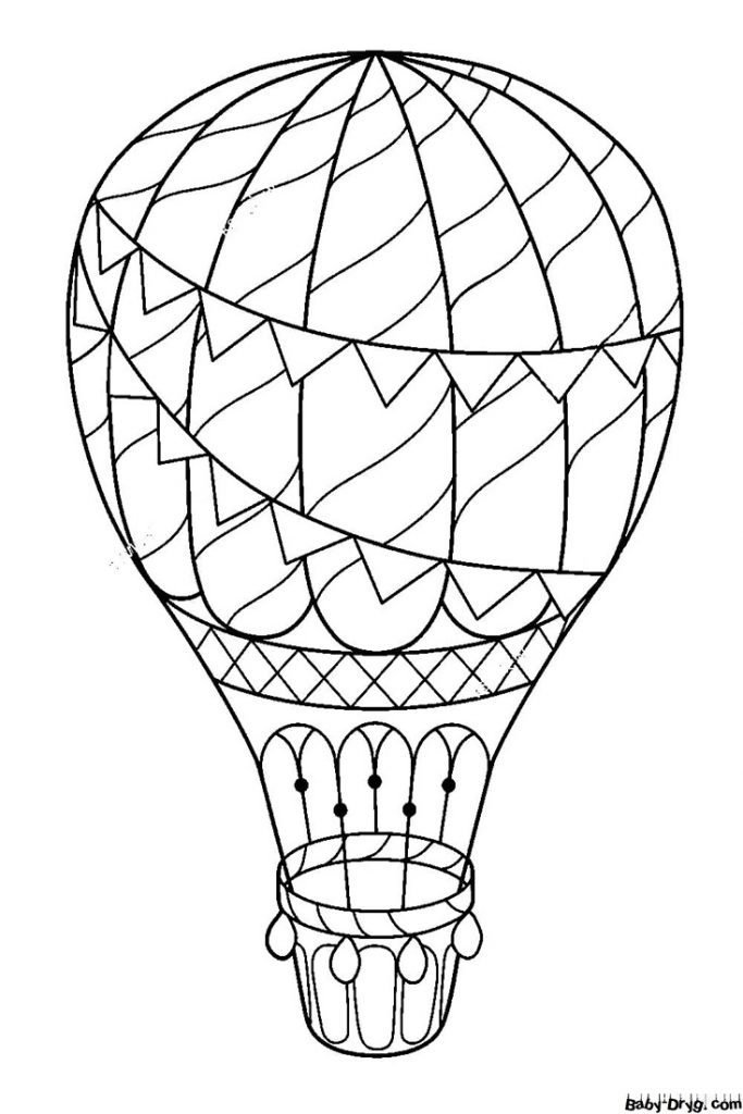 Раскраска Воздушный шар антистресс простой | Раскраски Воздушные шары