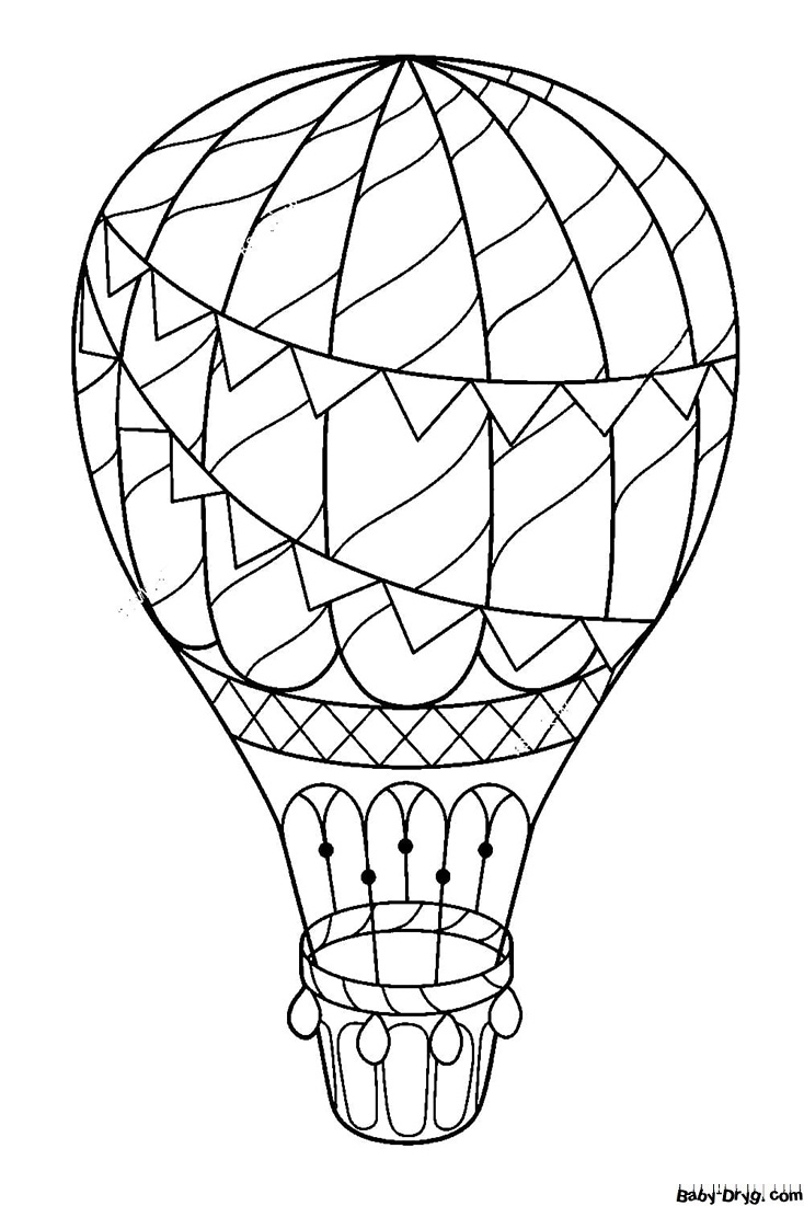 Раскраска Воздушный шар антистресс простой | Раскраски Воздушные шары
