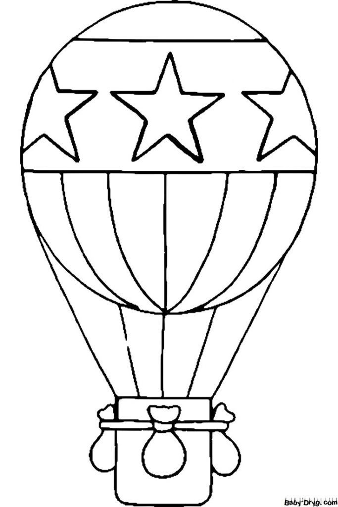 Раскраска Воздушный шар простой | Раскраски Воздушные шары