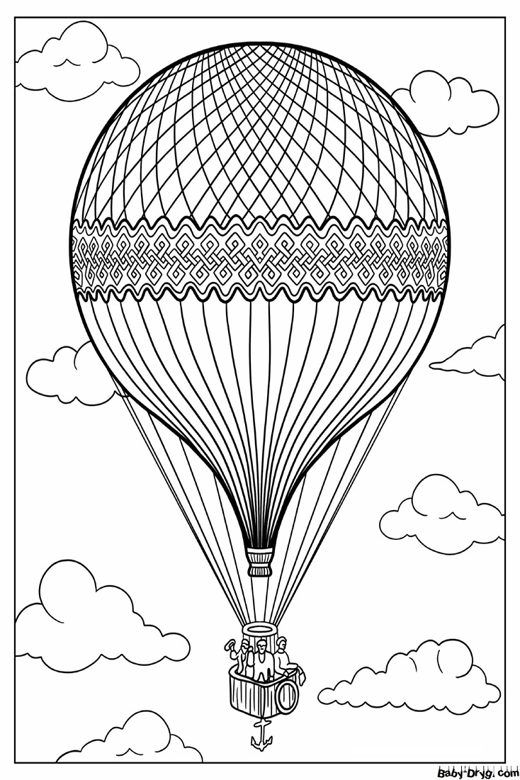 Раскраска Воздушный шар старого времени | Раскраски Воздушные шары