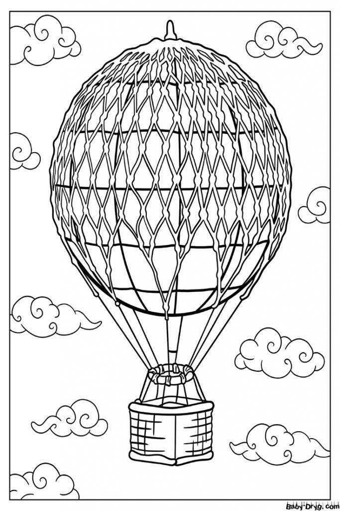 Раскраска Воздушный шар в стиле стим-панк | Раскраски Воздушные шары