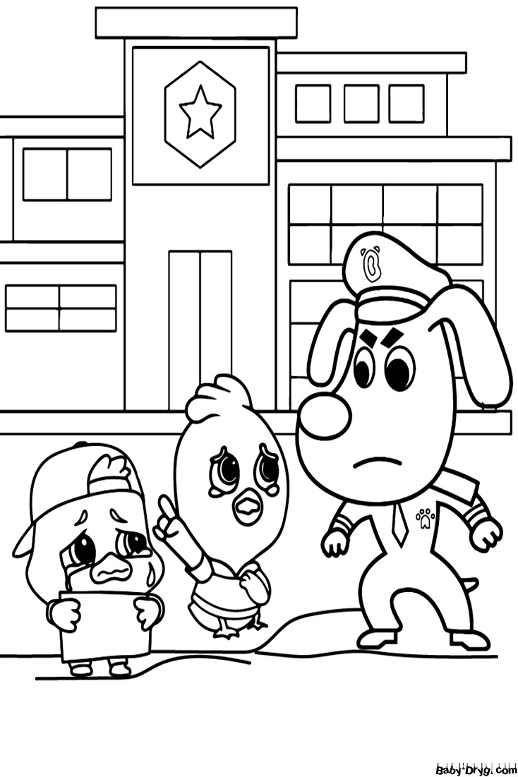Sheriff Labrador and Friends Coloring Page | Coloring Sheriff Labrador