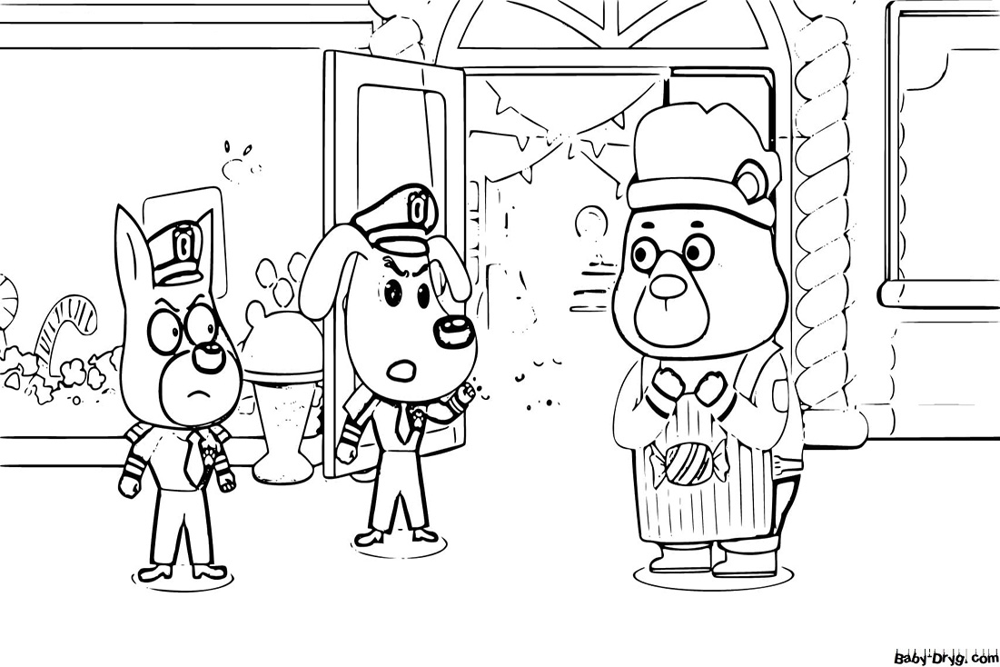Sheriff Labrador for kids Coloring Page | Coloring Sheriff Labrador
