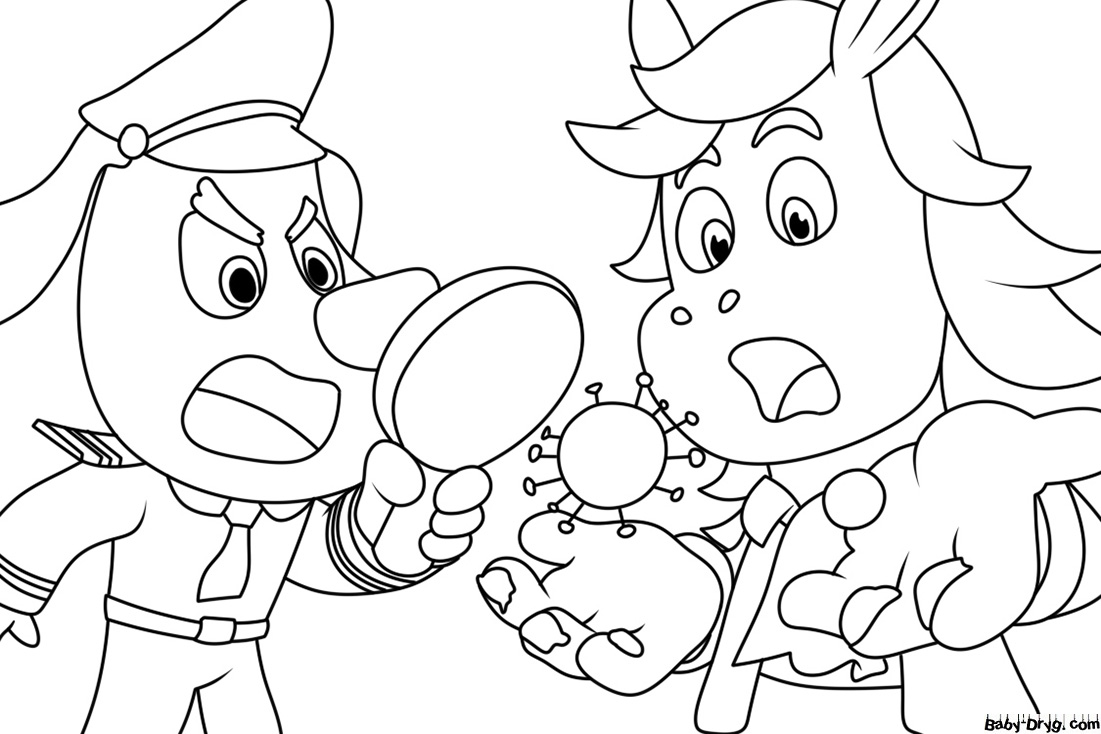 Sheriff Labrador new Coloring Page | Coloring Sheriff Labrador