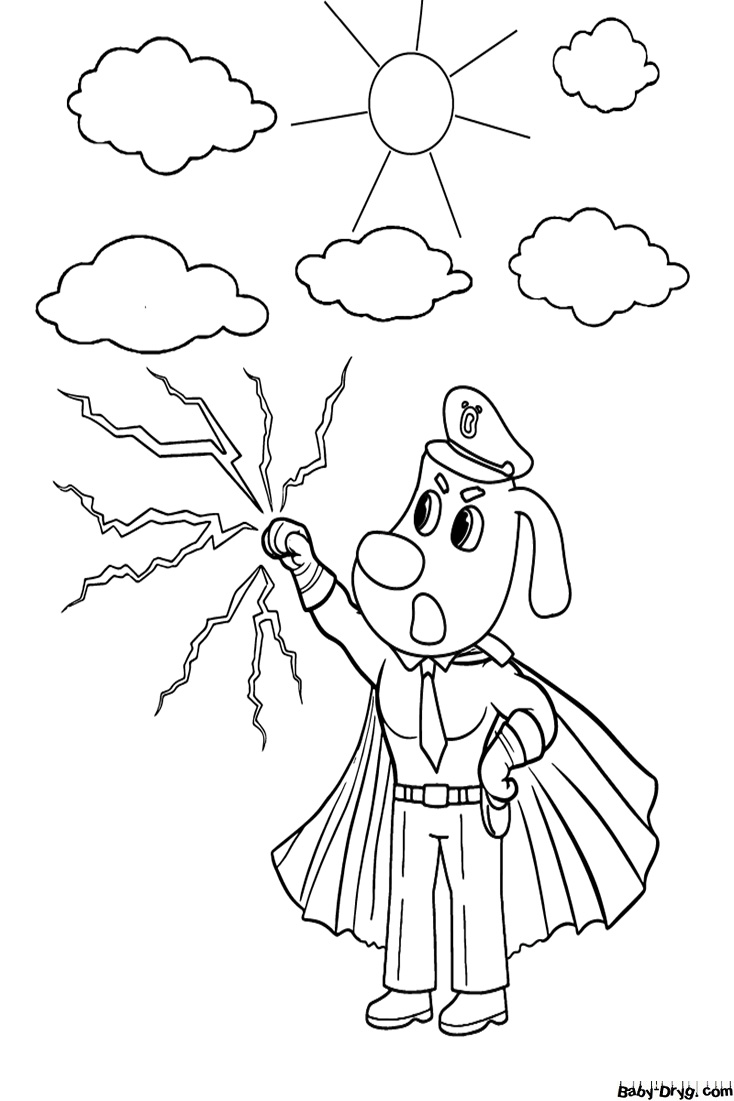 Sheriff Labrador Superhero Coloring Page | Coloring Sheriff Labrador