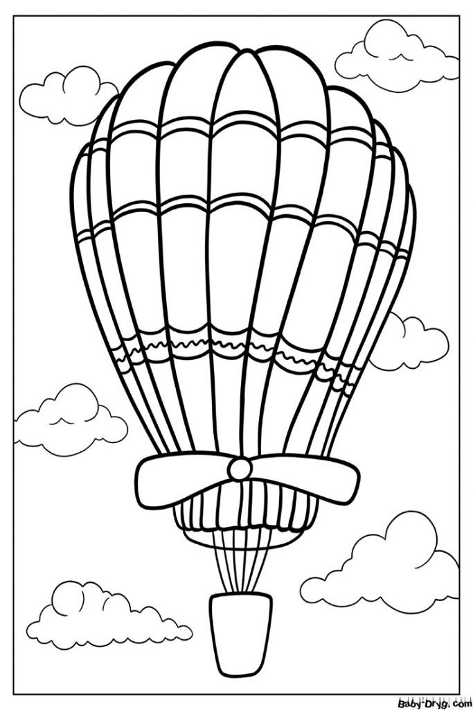 Воздушный шар с пропеллером для раскрашивания | Раскраски Воздушные шары