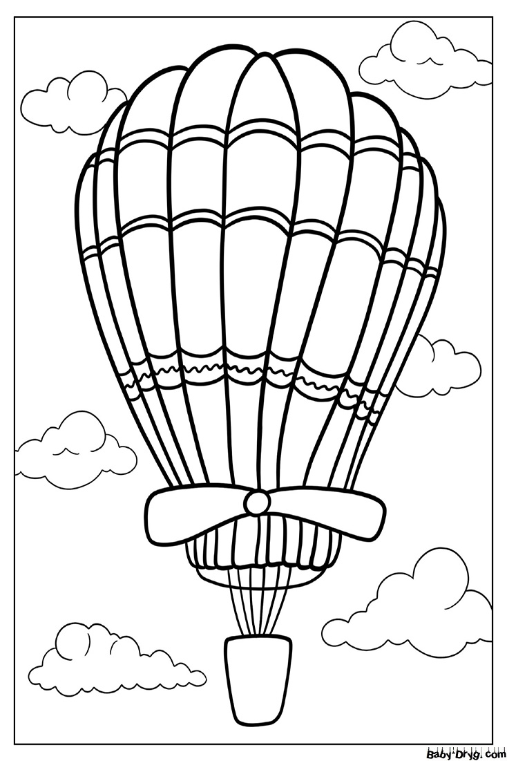 Воздушный шар с пропеллером для раскрашивания | Раскраски Воздушные шары