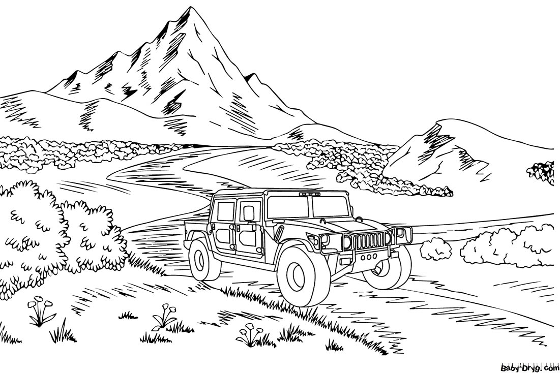A picture of a Hummer for a kid | Coloring Hummer