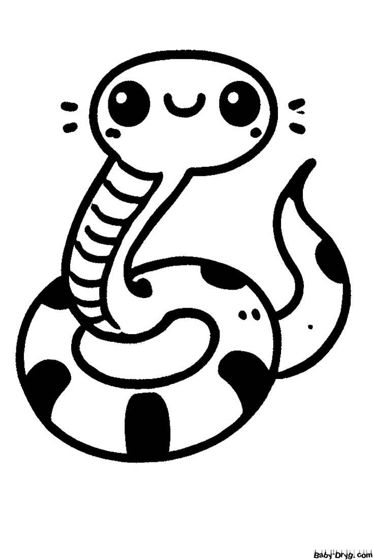 Baby snake Coloring Page | Coloring Year Snake 2025