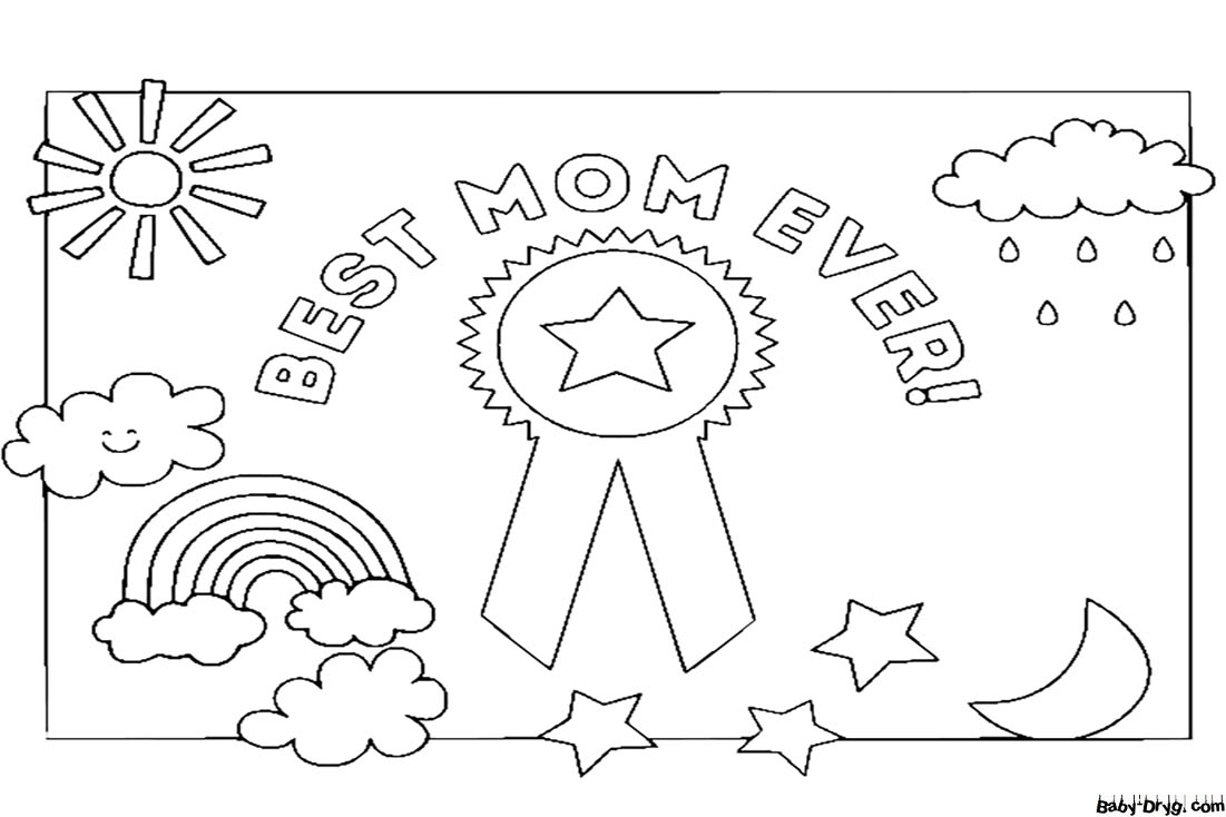 Best Mom Ever Coloring Page | Coloring Mother's Day
