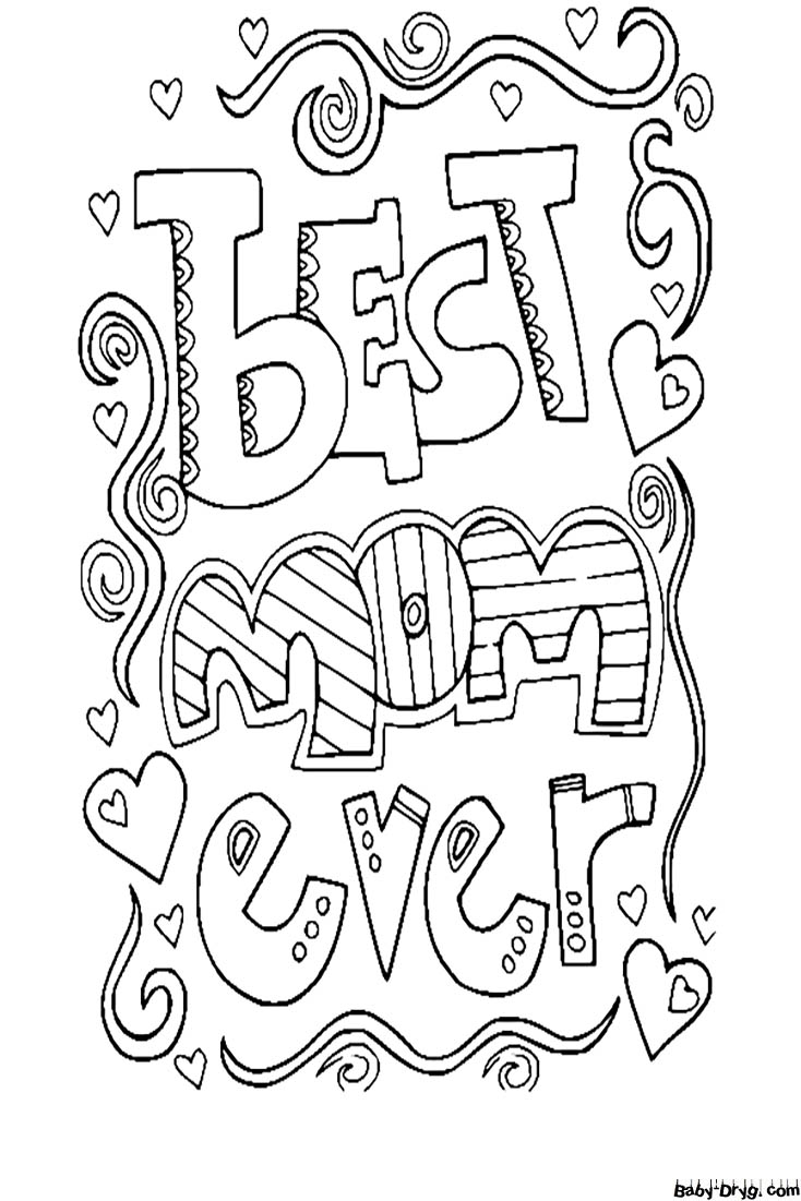 Best Mom Ever Doodle Coloring Page | Coloring Mother's Day