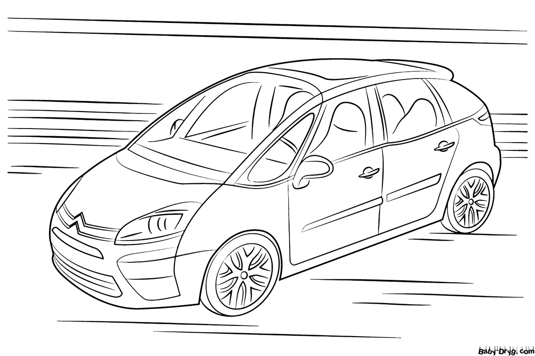 Citroën C4 Picasso Coloring Page | Coloring Citroën