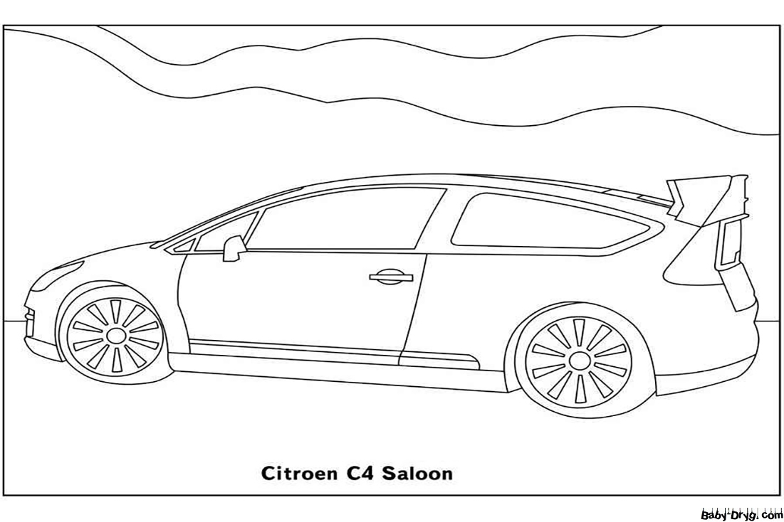 Citroën C4 Saloon Coloring Page | Coloring Citroën