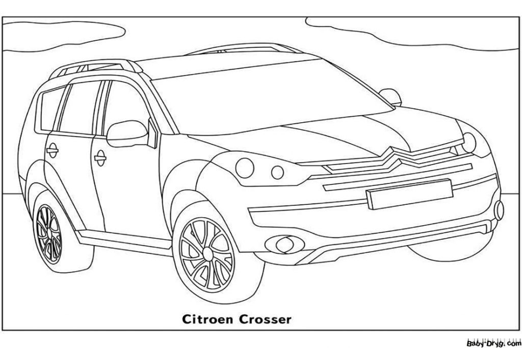 Citroën C Crosser Coloring Page | Coloring Citroën