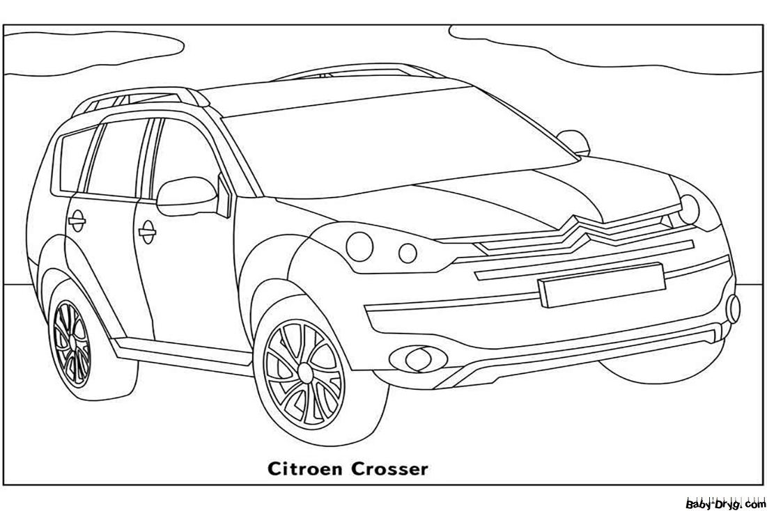 Citroën C Crosser Coloring Page | Coloring Citroën