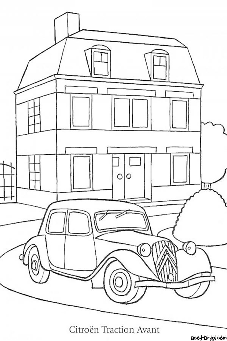 Citroën Traction Avant Coloring Page | Coloring Citroën