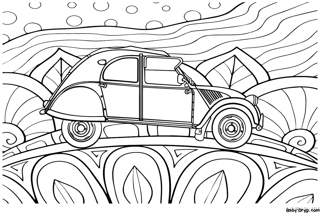 Citroen 2CV Coloring Page | Coloring Citroën