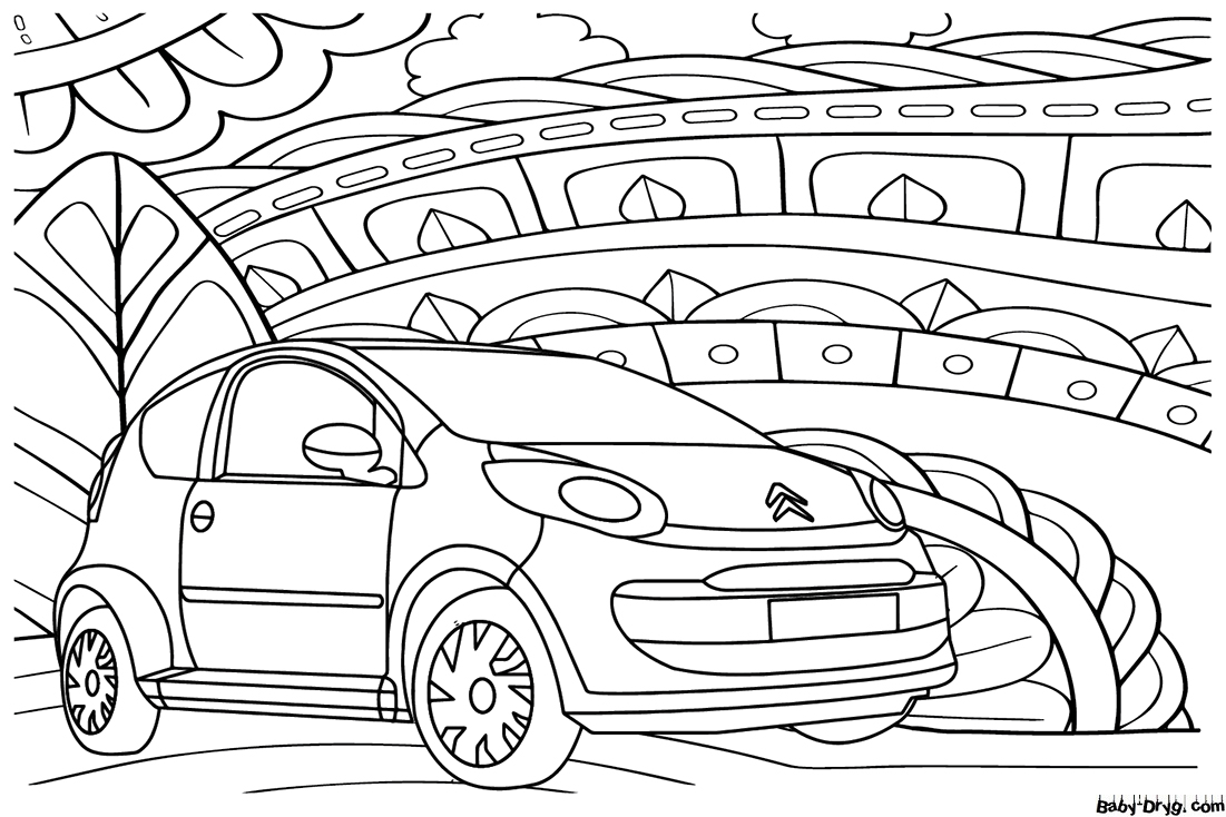 Citroen C1 Coloring Page | Coloring Citroën