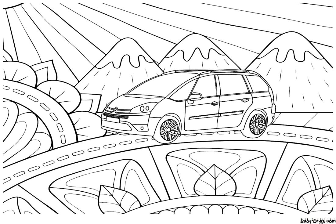 Citroen C4 Xara Picasso Coloring Page | Coloring Citroën