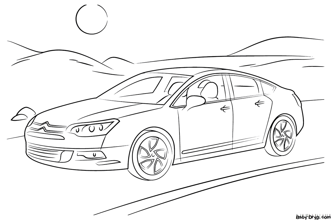 Citroen C5 Coloring Page | Coloring Citroën