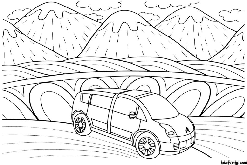 Citroen C Crosser Coloring Page | Coloring Citroën
