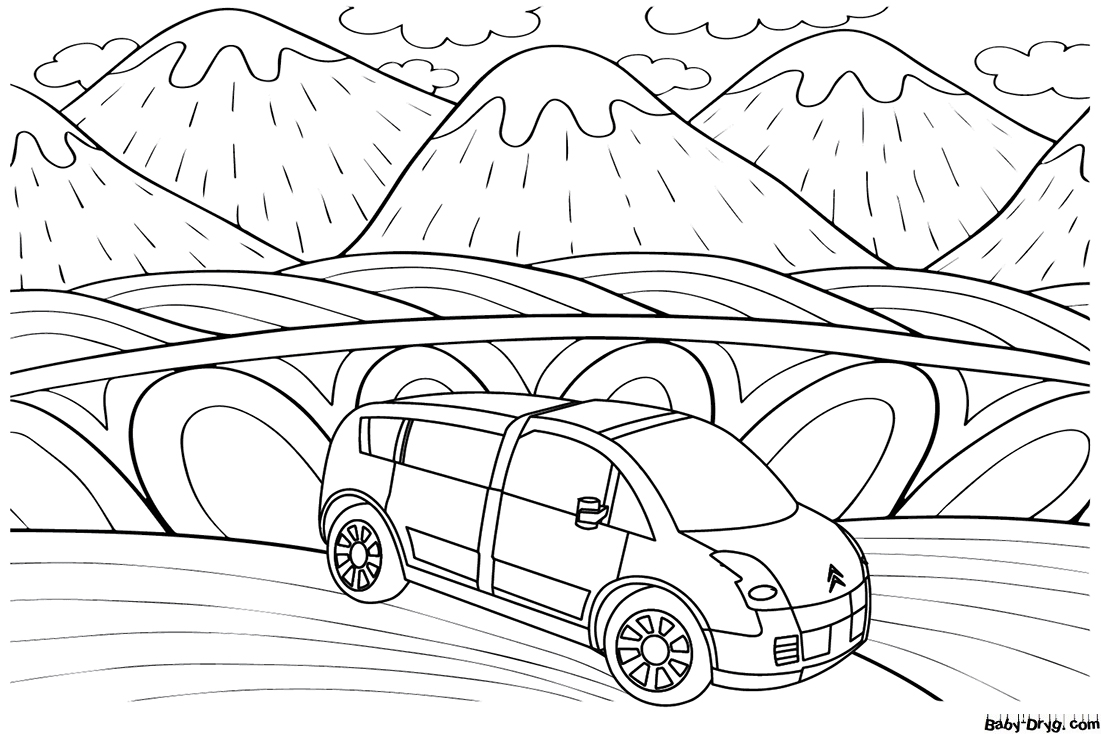Citroen C Crosser Coloring Page | Coloring Citroën